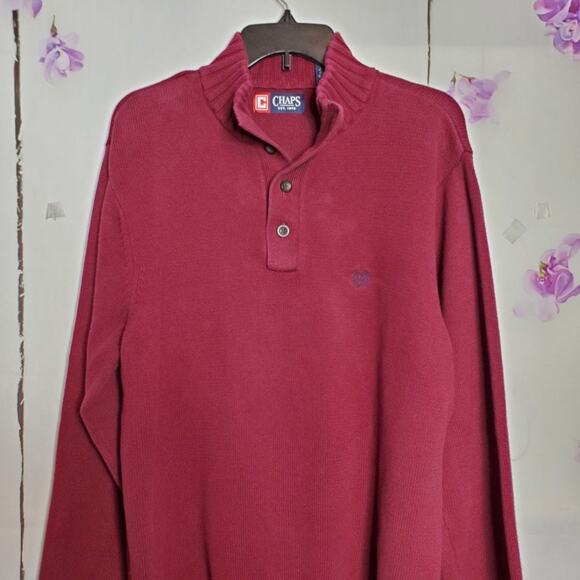 Chaps Button-Mock Heavyweight Knit Sweater L - Picture 10 of 10